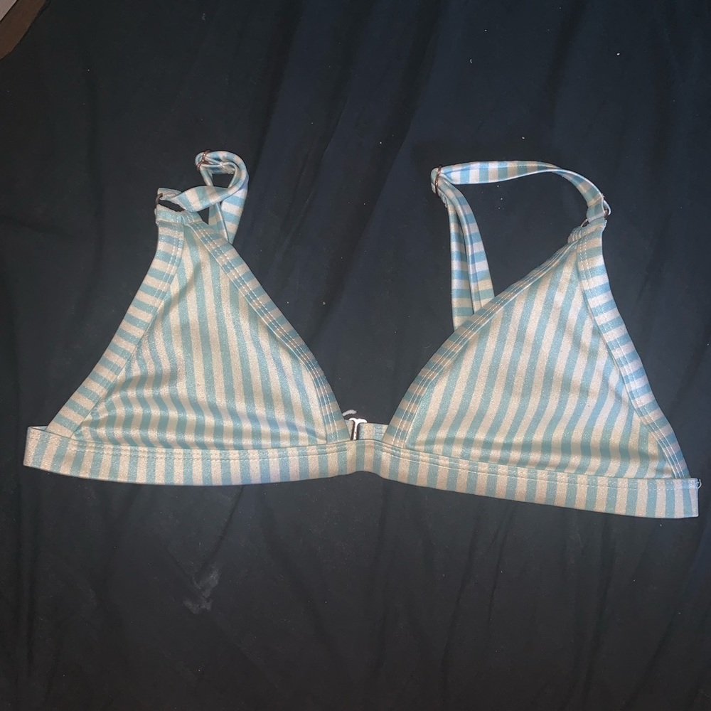blue and white striped bikini top from pacsun.